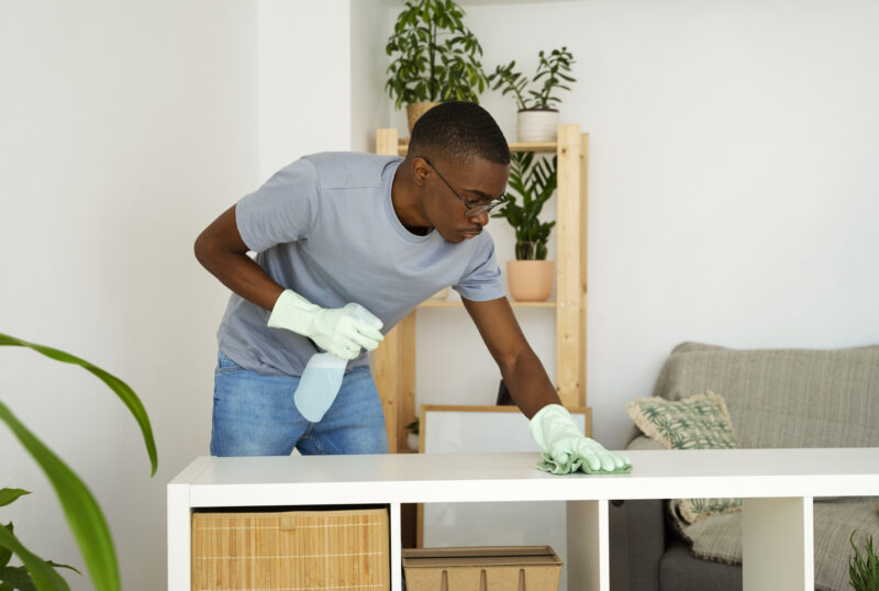 medium-shot-man-servant-cleaning-table medium-shot-man-servant-cleaning-table